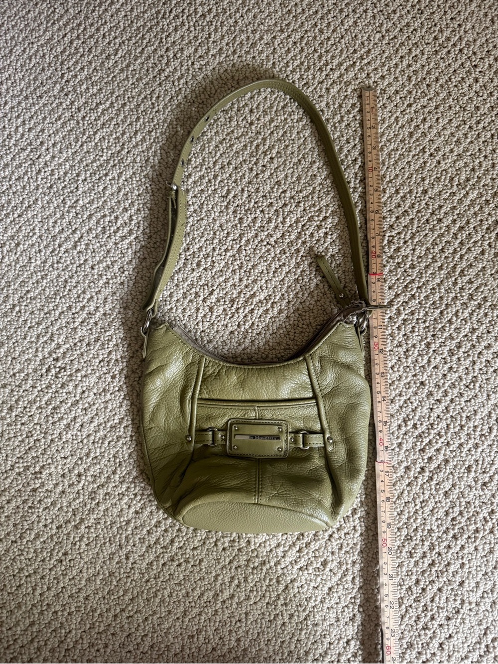 Olive Green Leather Shoulder Bag - Picture 7 of 9